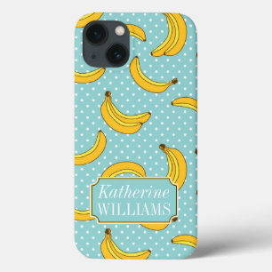 Bananas And Polk Dots   Add Your Name iPhone 13 Case