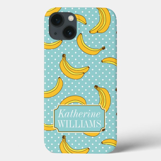 Bananas And Polk Dots | Add Your Name Case-Mate iPhone Case (Back)