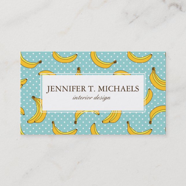 Bananas And Polk Dots Business Card (Front)