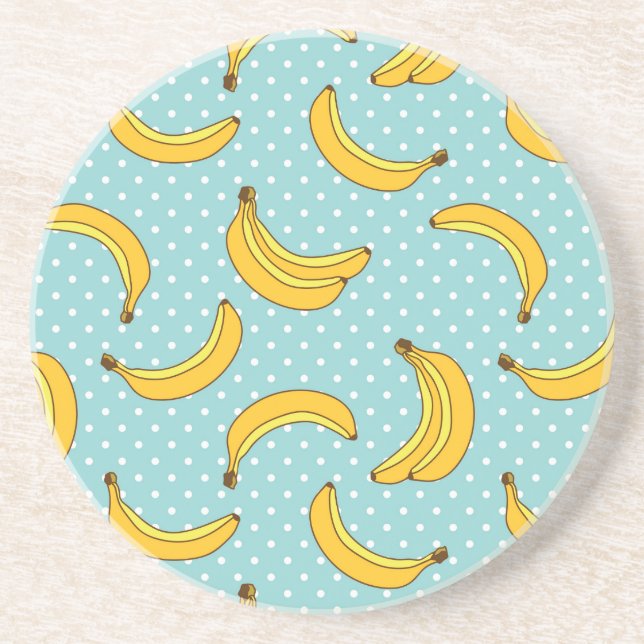 Bananas And Polk Dots Coaster (Front)