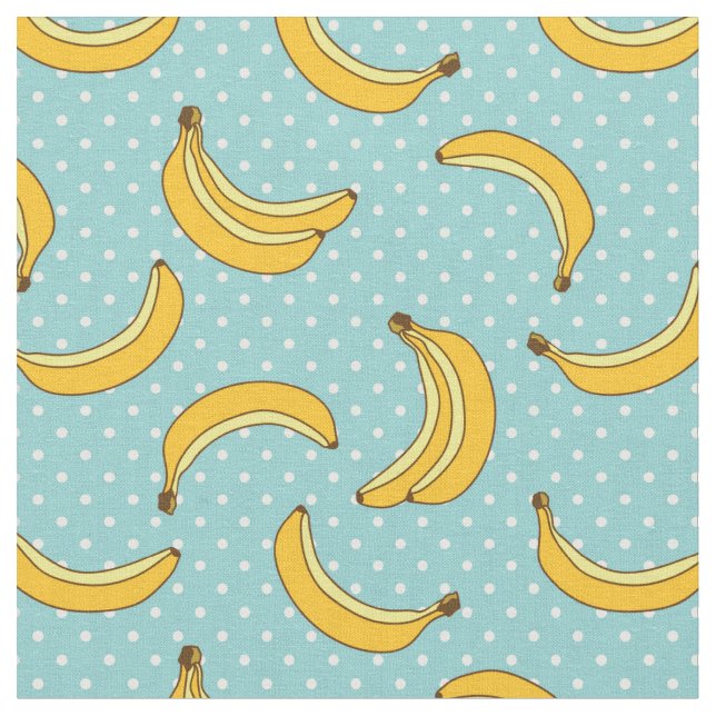 Bananas And Polk Dots Fabric (Close Up)
