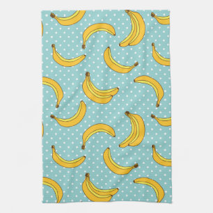Bananas And Polk Dots Tea Towel