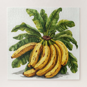 Bananas and Their Green Leaves Jigsaw Puzzle