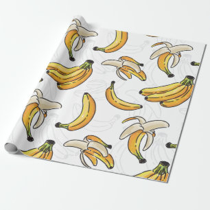 Bananas big seamless pattern wrapping paper