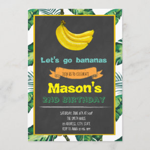 Bananas Birthday party invitation
