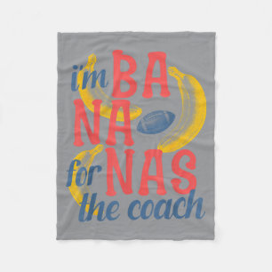 Bananas Coach Funny Sports Team Pun Fleece Blanket