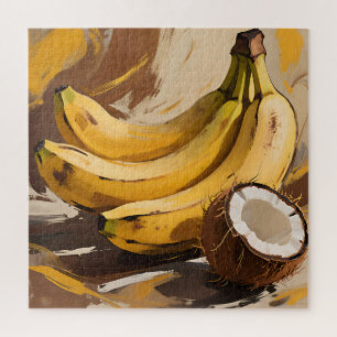 Bananas Coconut Still Life Jigsaw Puzzle