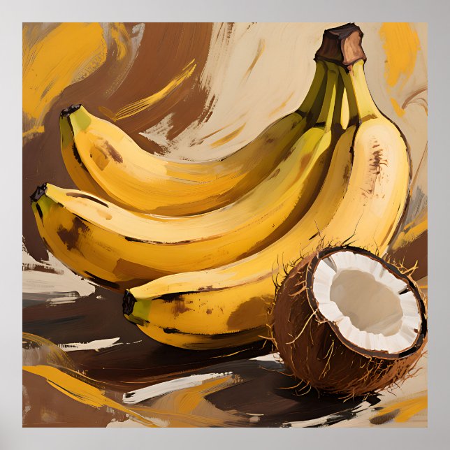 Bananas Coconut Still Life Poster (Front)