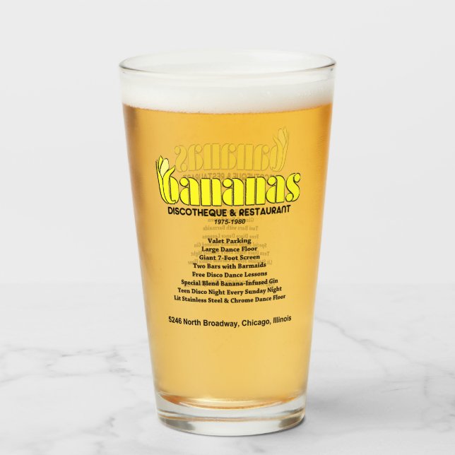 Bananas Discotheque and Restaurant, Chicago, IL Glass (Front Filled)