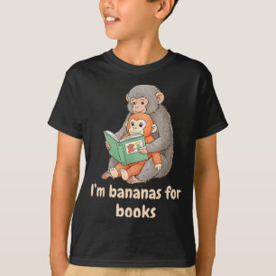Bananas for books punch monkey national reading T-Shirt