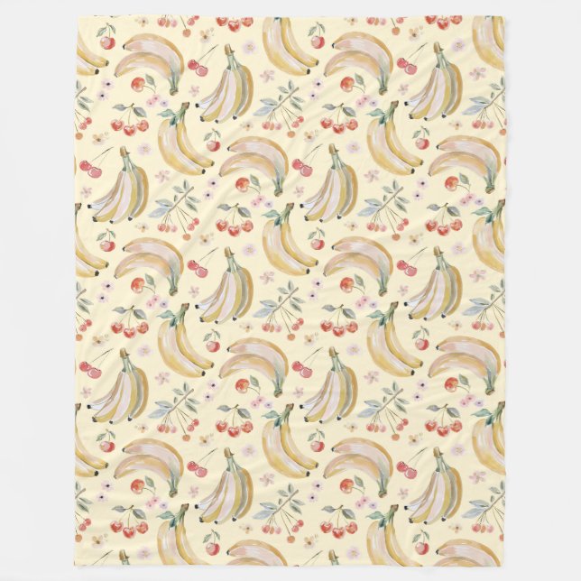 Bananas for Cherries Fleece Blanket (Front)