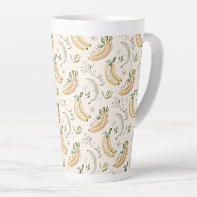 Bananas for Cherries Latte Mug (Right Angle)