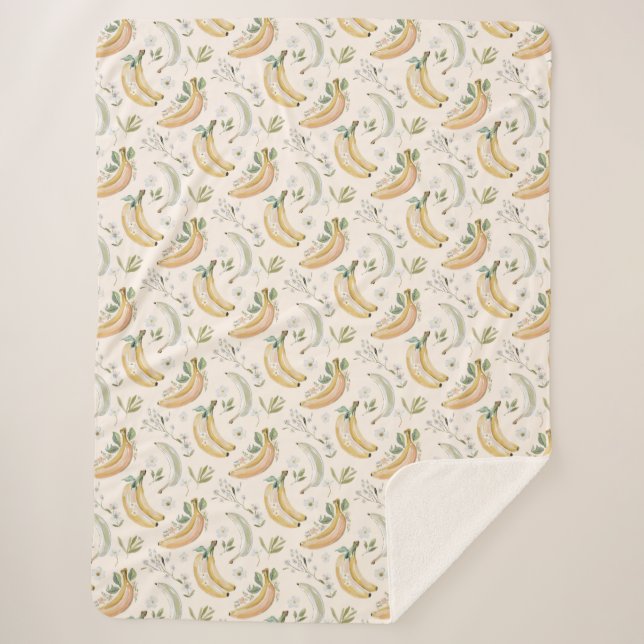Bananas for Cherries Sherpa Blanket (Front)