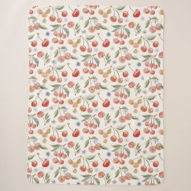 Bananas for Cherries Sherpa Blanket (Front)