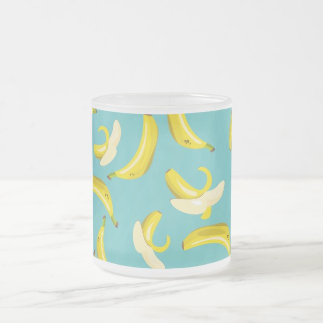 Bananas Frosted Glass Coffee Mug (Center)