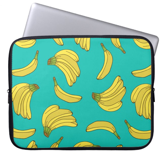 Bananas hand drawn seamless pattern. Sketch illust Laptop Sleeve (Front)