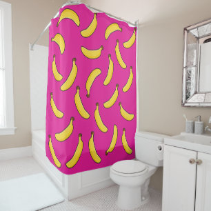 Bananas on Pink Shower Curtain