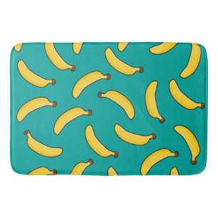 Bananas on Teal Bath Mat