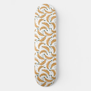Bananas Pattern Yellow Fruit Trendy Artistic Fun Skateboard