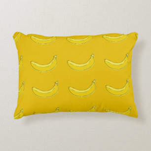 bananas, Seamless pattern with bananas, food backg Decorative Cushion