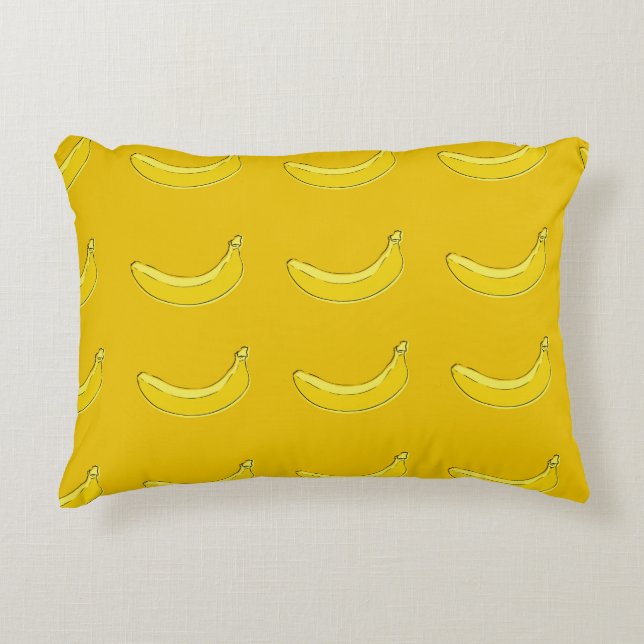 bananas, Seamless pattern with bananas, food backg Decorative Cushion (Front)