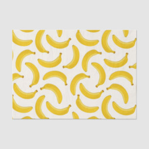Bananas Tropical Fruit Print, Yellow and White Tissue Paper