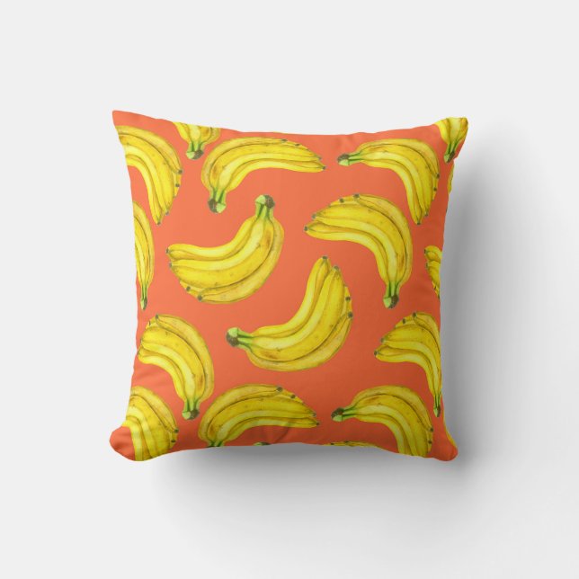 Bananas watercolor cushion (Front)