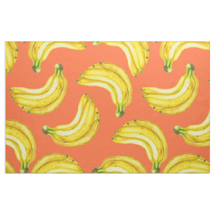 Bananas watercolor fabric
