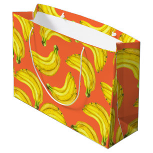 Bananas watercolor large gift bag