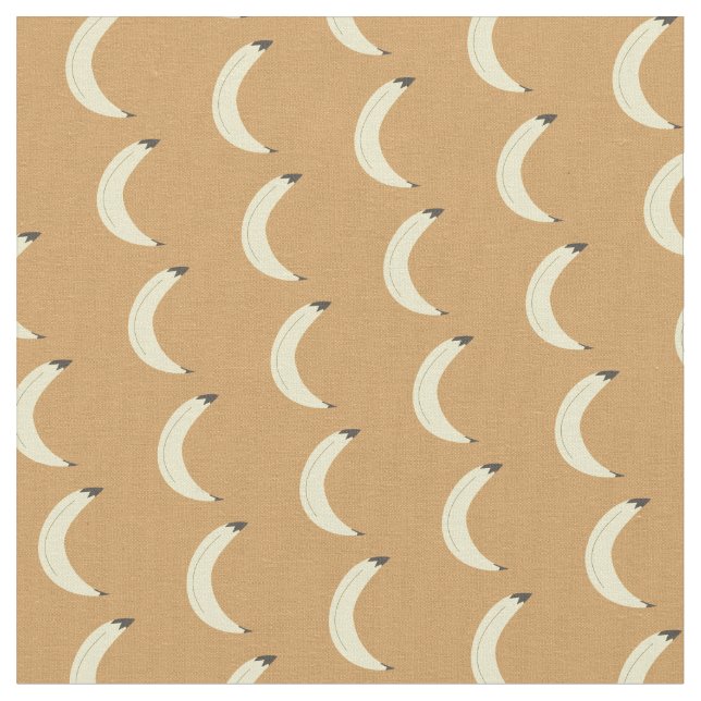 Bananas Yellow Hand Drawn Pattern Fabric (Close Up)