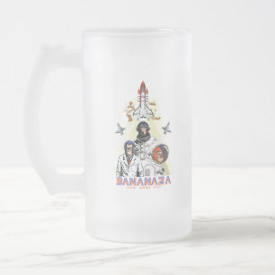 BANANAZA : Space Monkey Team Frosted Glass Beer Mug