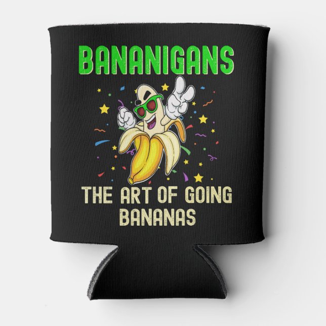 Bananigans, Go Bananas Yellow Fruit Funny Can Cooler (Front)