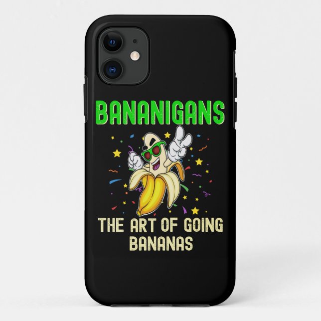 Bananigans Going Bananas, Cool Yellow Fruit Case-Mate iPhone Case (Back)
