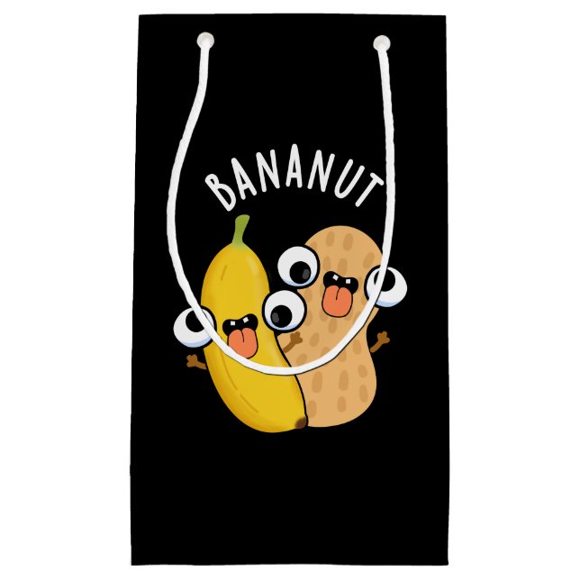 Bananut Funny Fruit Banana Pun Dark BG Small Gift Bag (Front)