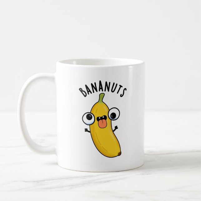Bananuts Funny Crazy Banana Fruit Pun  Coffee Mug (Left)