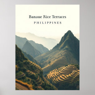 Banaue Rice Terraces, Philippines illustration  Poster