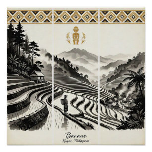 Banaue Rice Terraces Triptych Wall Art