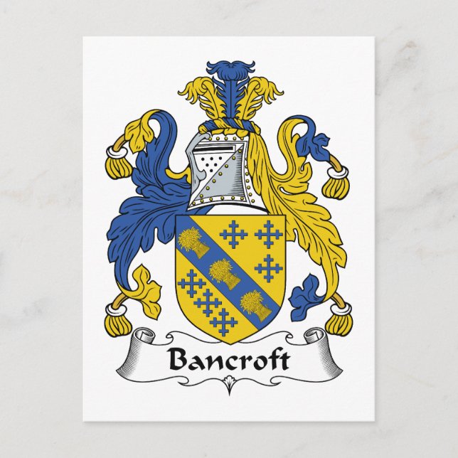 Bancroft Family Crest Postcard (Front)