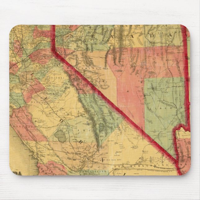 Bancroft's Map Of California, Nevada, Utah Mouse Mat (Front)