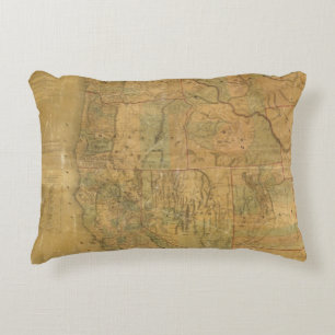 Bancroft's Map Of The Pacific States Decorative Cushion