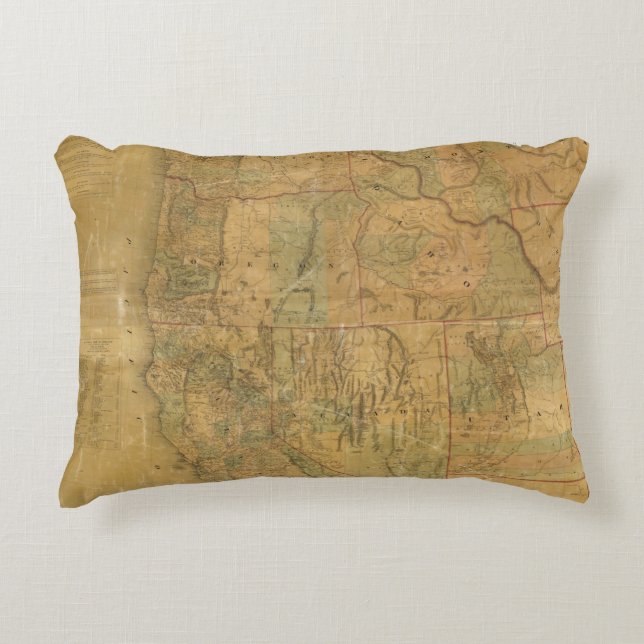Bancroft's Map Of The Pacific States Decorative Cushion (Front)