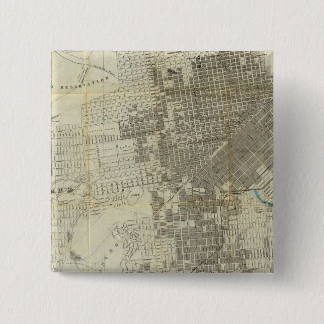 Bancroft's Official San Francisco City Map 15 Cm Square Badge (Front)