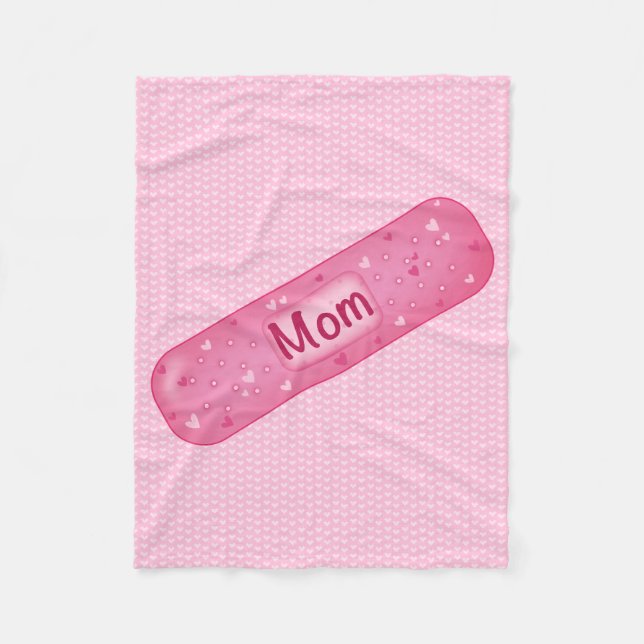  band-aid mom soft pink  fleece blanket (Front)