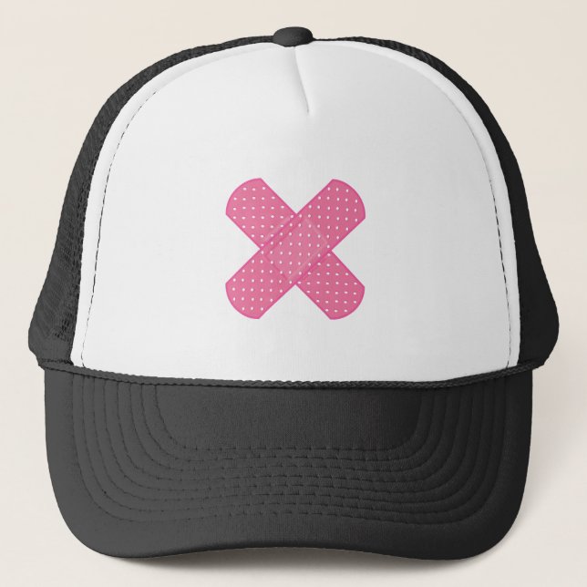 band aid pink trucker hat (Front)