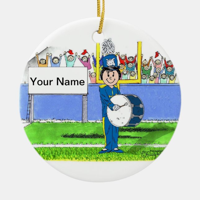 Band, Bass Drum - Female Ceramic Tree Decoration (Front)