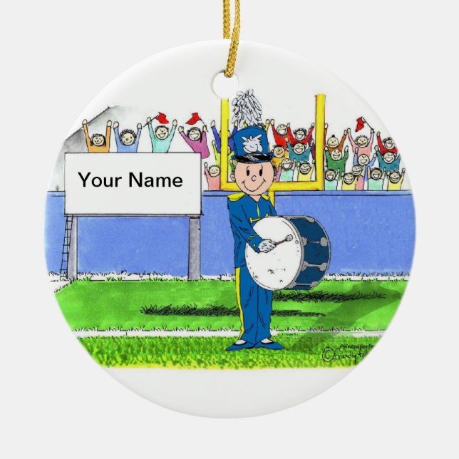 Band, Bass Drum - Male Ceramic Tree Decoration (Front)