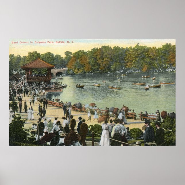 Band Concert, Delaware Park, Buffalo 1911 Vintage Poster (Front)