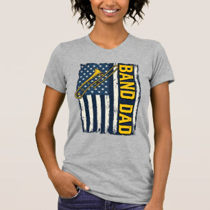Band Dad Trombone American Flag Vintage Shirt Desi