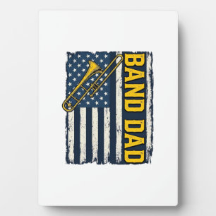 Band Dad Trombone American Flag Vintage Shirt Desi Plaque