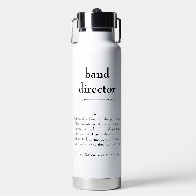 Band Director Definition Thank You Gift Water Bottle (Front)
